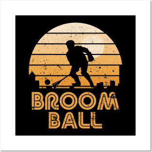 Retro Sunset Broomball Posters and Art